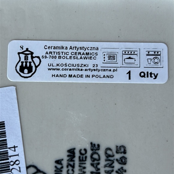 Brand New With Tags Polish Pottery Covered Butter Dish - Picture 7 of 8